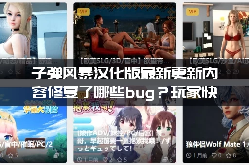 子弹风暴汉化版最新更新内容修复了哪些bug？玩家快进来看看！