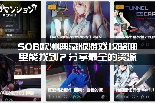SOB欧洲典藏版游戏攻略哪里能找到？分享最全的资源网址