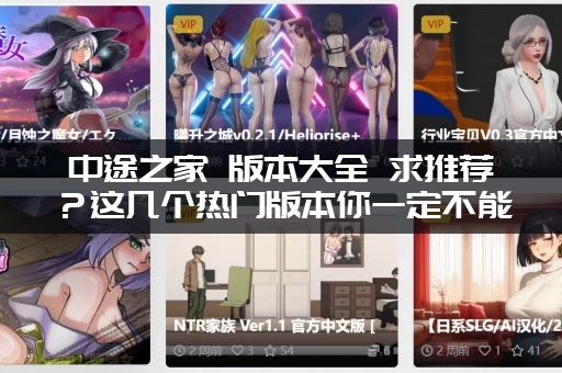 中途之家 版本大全 求推荐？这几个热门版本你一定不能错过！