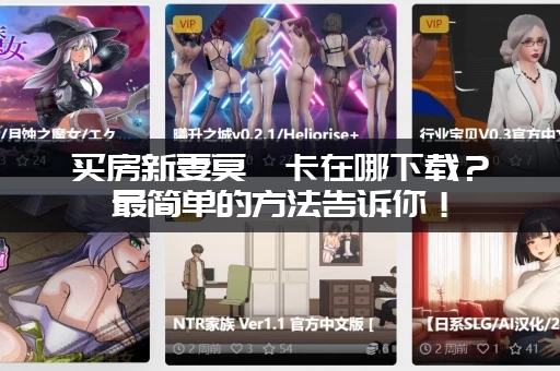 买房新妻莫妮卡在哪下载？最简单的方法告诉你！