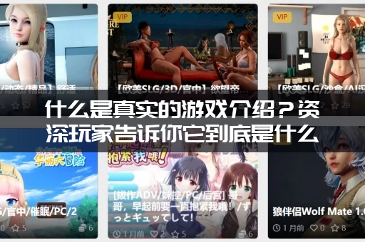 什么是真实的游戏介绍？资深玩家告诉你它到底是什么！