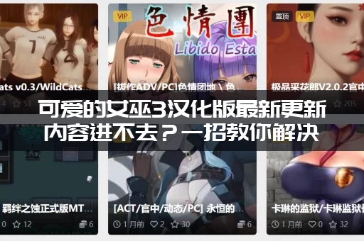 可爱的女巫3汉化版最新更新内容进不去？一招教你解决卡顿闪退！