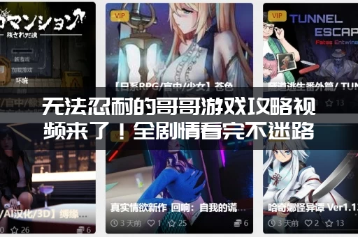 无法忍耐的哥哥游戏攻略视频来了！全剧情看完不迷路！