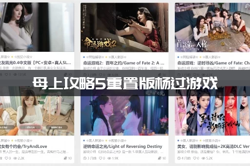母上攻略5重置版杨过游戏