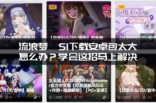 流浪梦魇S1下载安卓包太大怎么办？学会这招马上解决！