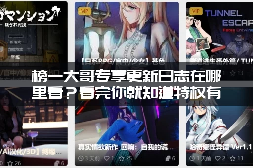 榜一大哥专享更新日志在哪里看？看完你就知道特权有多值！