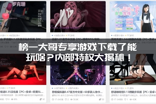 榜一大哥专享游戏下载了能玩啥？内部特权大揭秘！