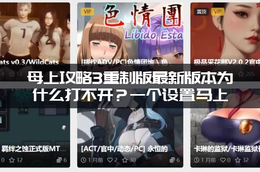 母上攻略3重制版最新版本为什么打不开？一个设置马上解决！