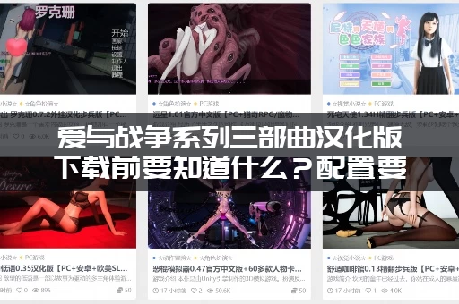爱与战争系列三部曲汉化版下载前要知道什么？配置要求高吗？