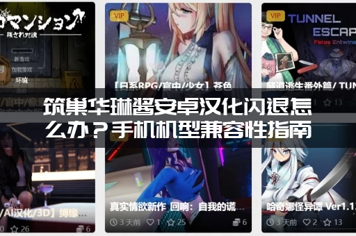 筑巢华琳酱安卓汉化闪退怎么办？手机机型兼容性指南！