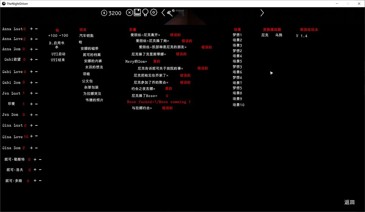 夜间司机 The Night Driver v1.5汉化版 新增剧情人物 + 全攻略 + 存档 + 作弊指南 + 画廊解锁