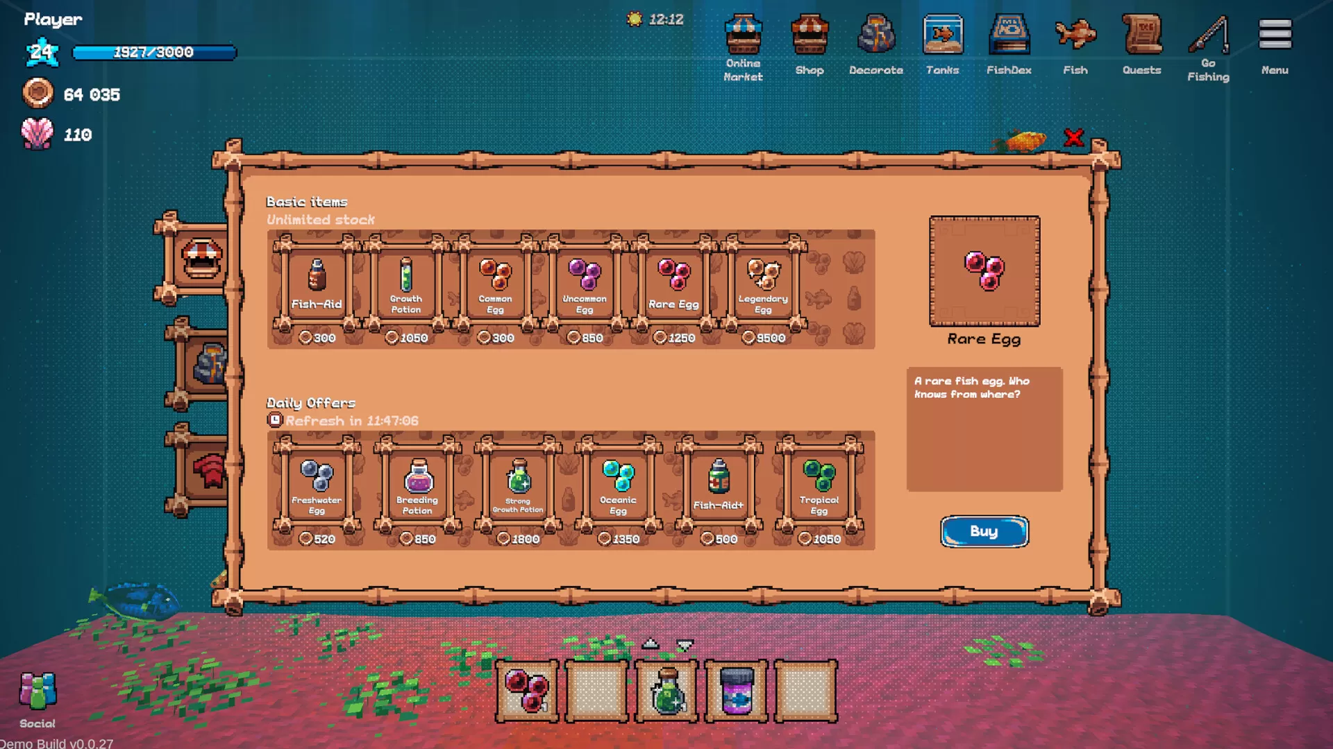 全球鱼友俱乐部：放置好时光／Tiny Aquarium： Social Fishkeeping／（STEAM：￥28.00）