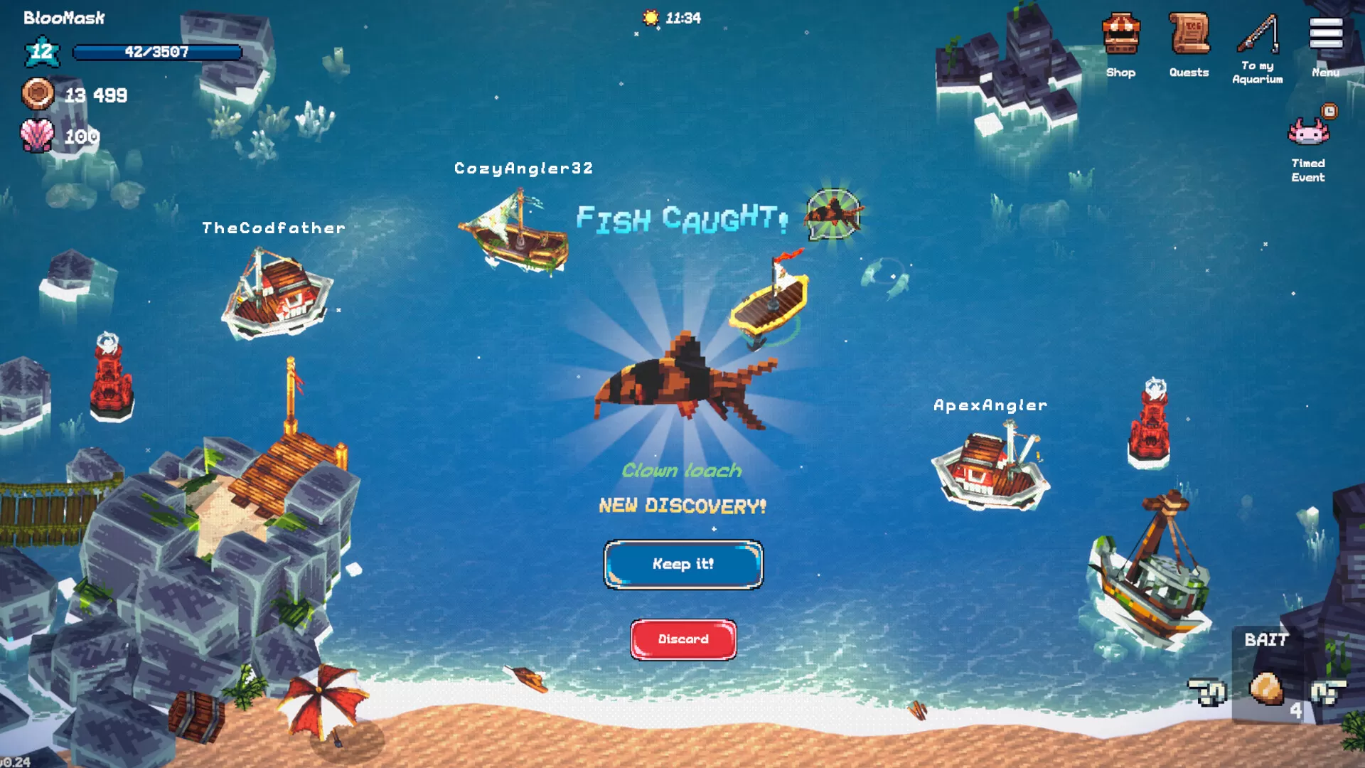 全球鱼友俱乐部：放置好时光／Tiny Aquarium： Social Fishkeeping／（STEAM：￥28.00）
