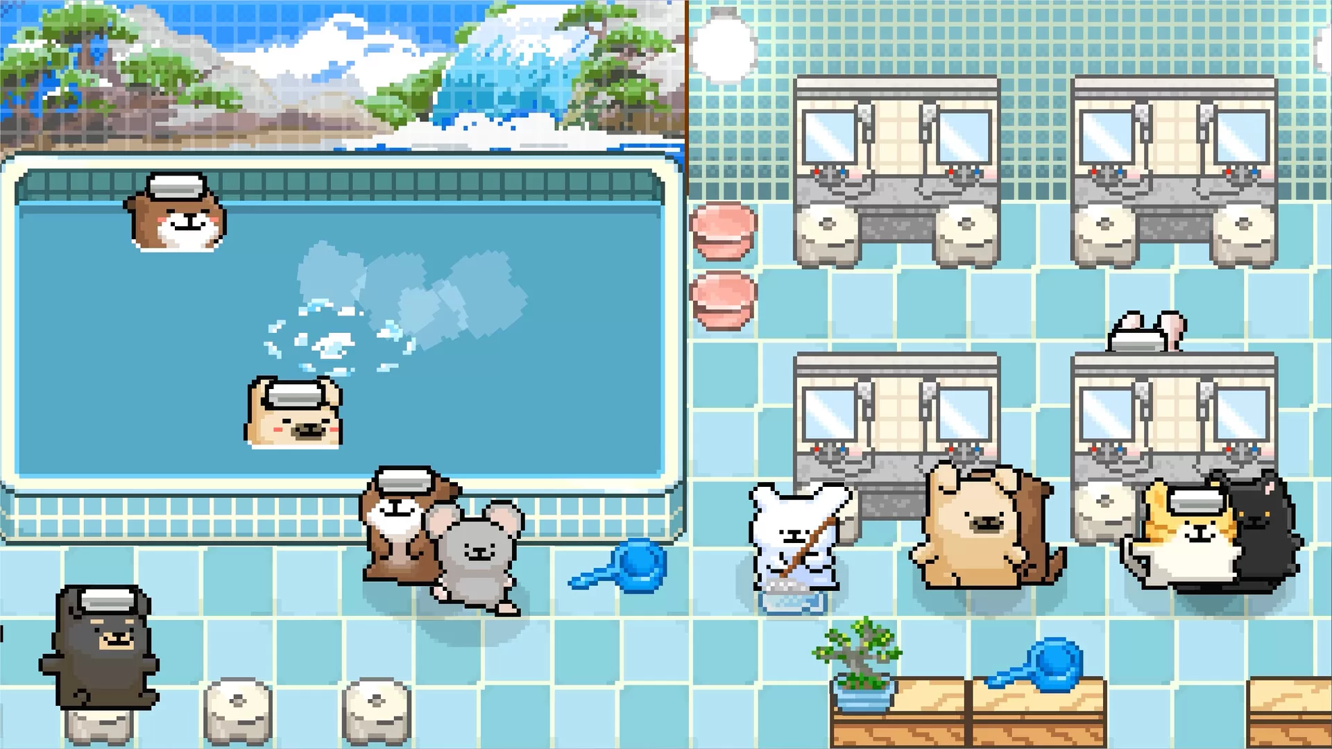线条小狗：动物温泉／Animal Spa
